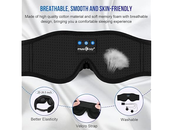 MUSICOZY 3D Sleep Headphones Bluetooth