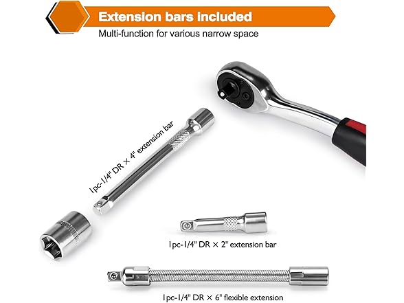 46 Pieces Ratchet Wrench Set