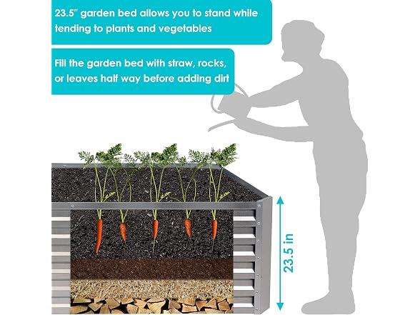 Sunnydaze 71" x 35" Metal Raised Garden Bed
