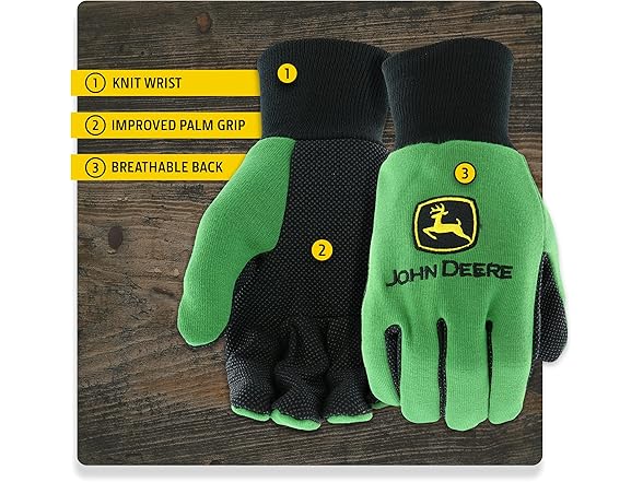 John Deere JD00002-Y Youth Jersey Gloves
