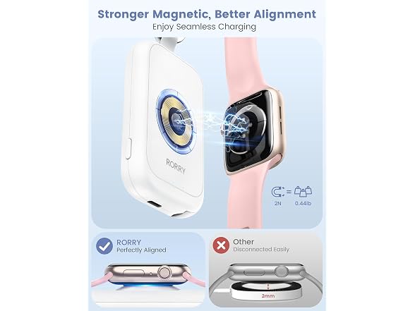 RORRY 2500mAh Apple Watch Charger 2-Pack