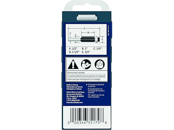 Bosch 1/2 In. x 1 In. Carbide Tipped 3-Flute