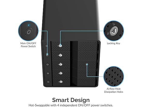 5-Bay USB 3.2 Gen 2 SATA Docking Station