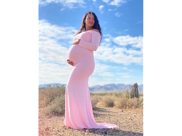 JustVH Women (M) Maternity Elegant Fitted V Dress