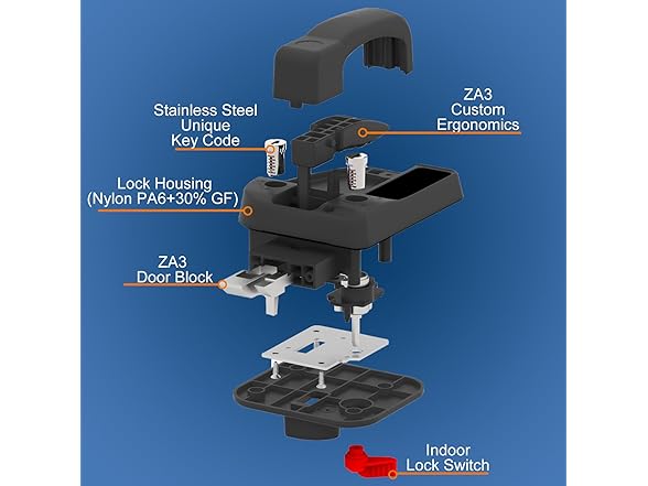 RV MASTER RV Master- Black RV Door Lock Replaceme
