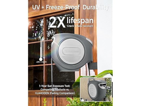 Retractable Garden Hose Reel | 5/8in x 100ft
