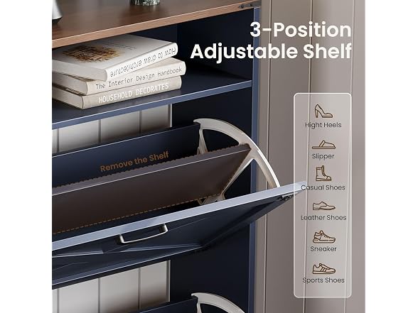 Shoe Storage Cabinet with 2 Flip Drawers