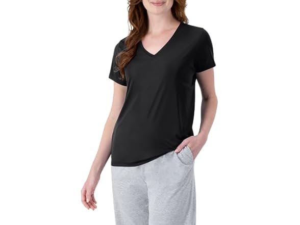 Hanes Womens DRI V-Neck Tee (M & XXL)