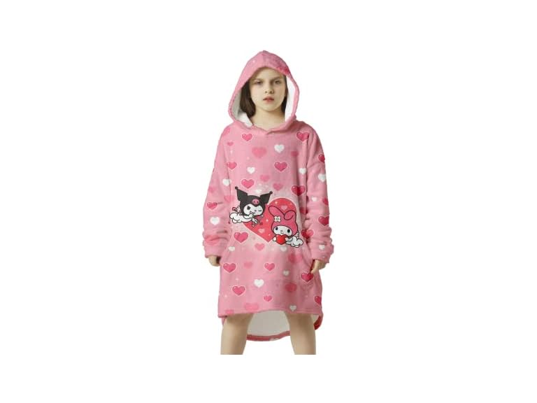 Wearable Warm Blanket Flannel Hoodie