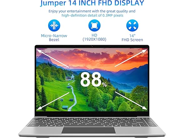 Jumper 14" Laptop 12GB RAM 256GB SSD