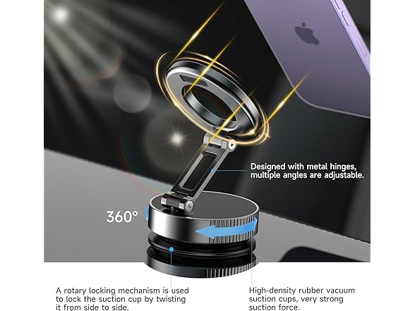 360 Adjustable Suction Car Phone Mount