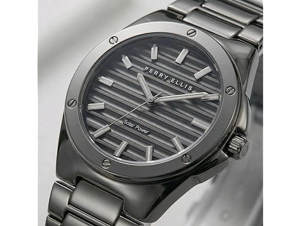 Perry Ellis Solar Men Watch Gunmetal 42mm - Gallery 2
