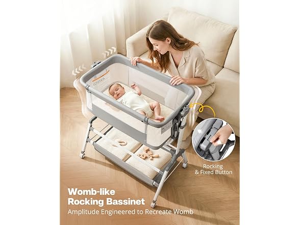 AOOTSMILE 3 in 1 Baby Bassinet Bedside Sleeper