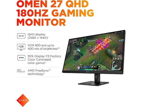 HP OMEN 27q G2 27" QHD 180Hz Gaming Monitor