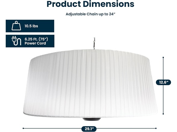 Paragon Outdoor Sol Electric Patio Heater, White