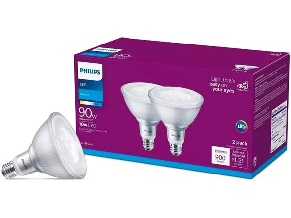 Philips 10W (90W Equivalent) PAR38 Bright White LED Flood Light Bulb