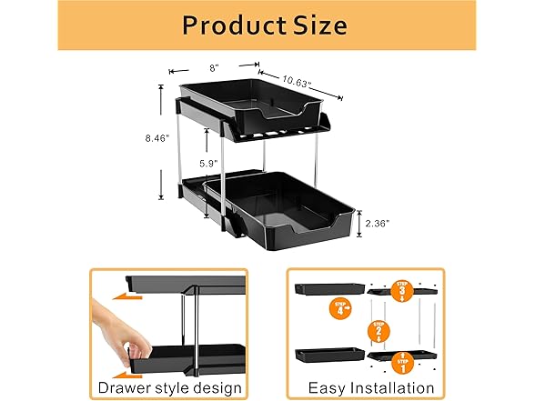 JLKDQ Bathroom Under Sink Organizers