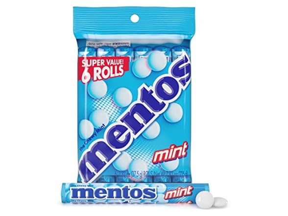 Mentos Mint Candy Roll, 14pc, 6pk