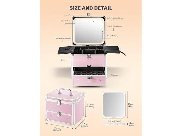 Qislee Makeup Box with Drawer