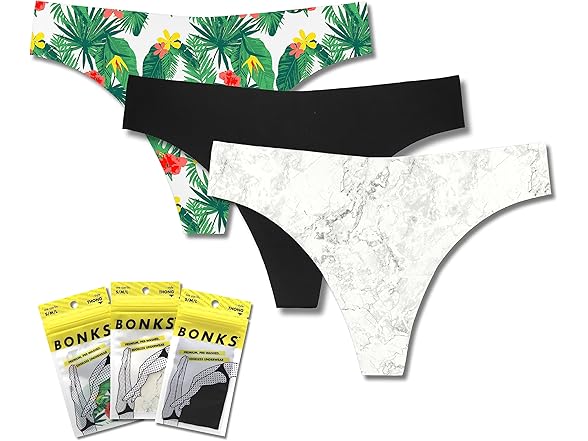 Bonks 3 Pack One Size Fits All Thong
