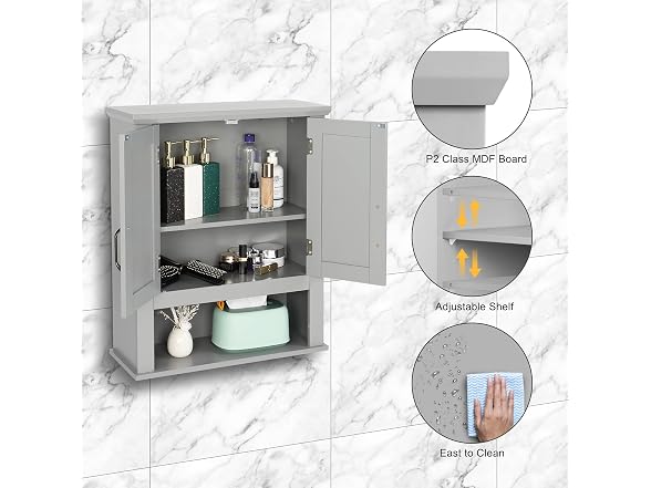 VINGLI Medecine Cabinet with 2 Doors