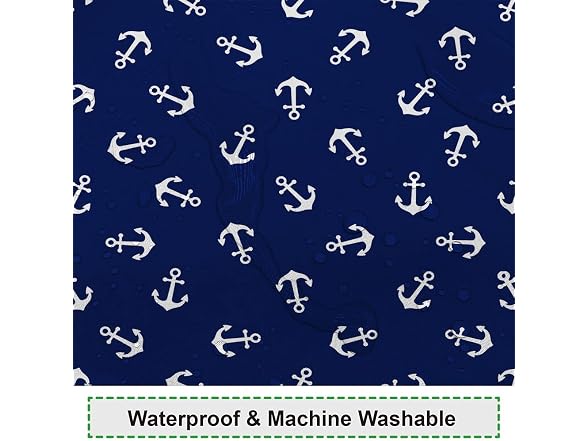 Vintage Nautical Style Shower Curtains Navy B