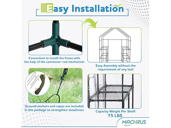 Ogrow Deluxe Walk-In Greenhouse 3 Tiers, 6 Shelves