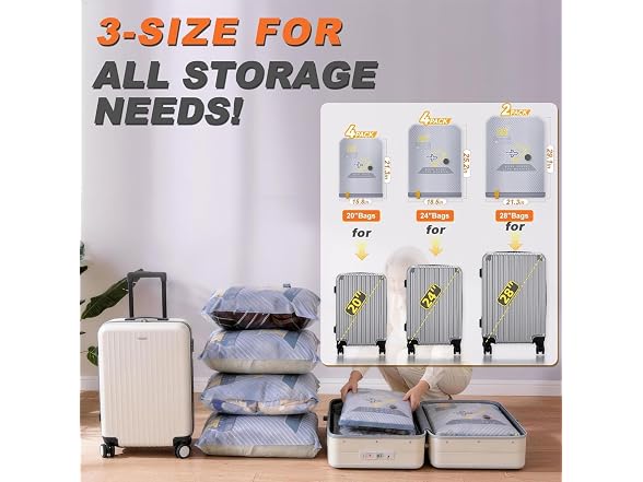 Briono 10-Pack Vacuum Bags for Travel