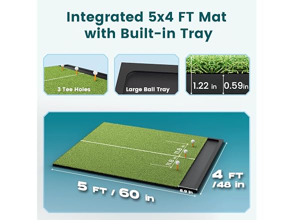 Golfpar Golf Hitting Mat with Ball Tray