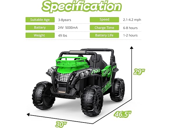 Powerwhale Ride On Car - 24V UTV