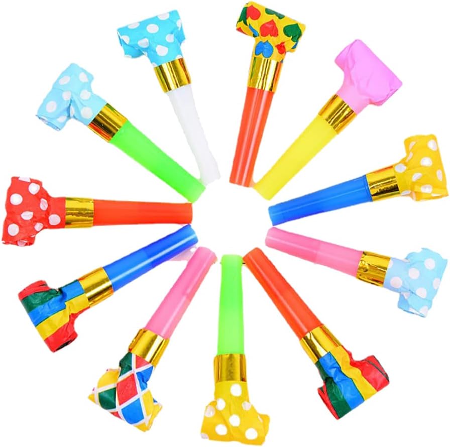 60 PC Birthday Party Noisemakers Blowers - Gallery 2