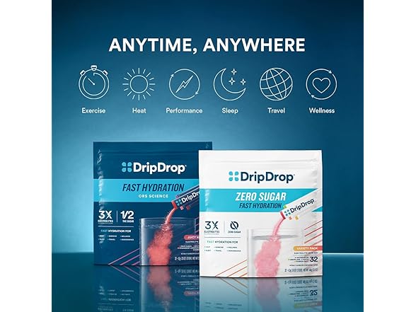 (2-Pack) DripDrop Hydration - Bold Variety,16 Sticks