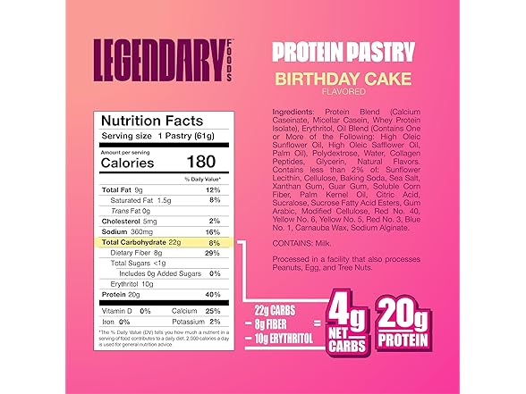 Legendary Legendary Foods 20g Protein Pastry - Low