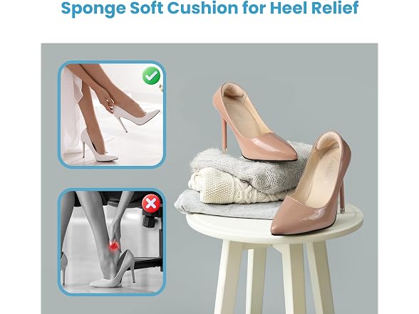 Serenelife Shoe Insert Heel Pads 4 Pairs of Shoe