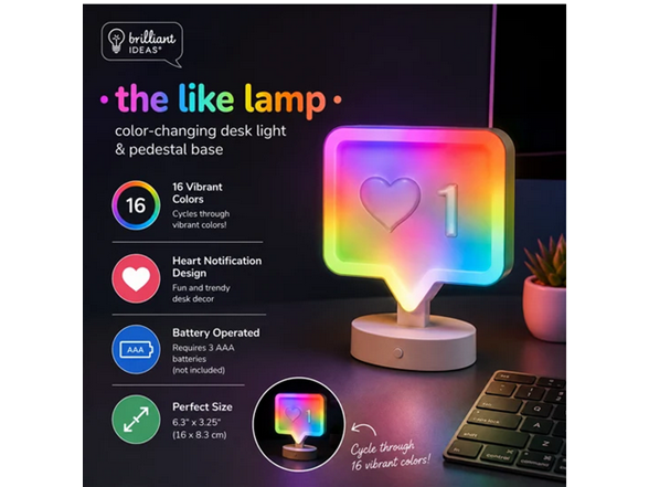 Brilliant Ideas Heart Notification LIKE Lamp