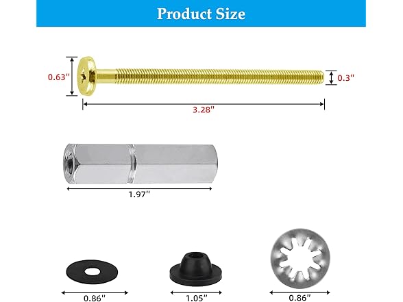 Hibbent Toilet Seat Bolts Kit 4 Pack