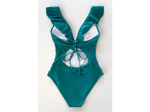 Cupshe Women (L) V Neck One Piece Ruffled Swimsuit