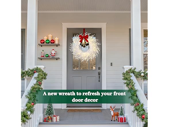 24 Inch Norfolk Pine Wreath with Lights