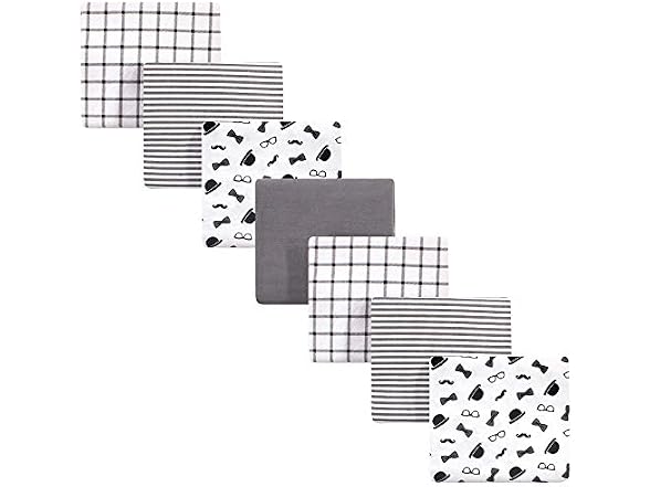Little Treasure Flannel Receiving Blankets, 7-Pack