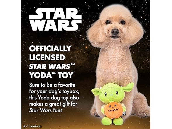 Star Wars Yoda Dog Squeaky Toy 6in