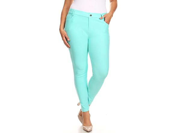 Yelete Women (S) Basic Five Pocket Pants Turquoise