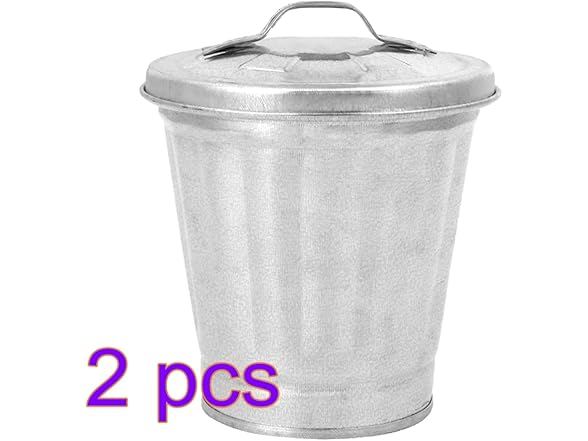 TOYANDONA Galvanized Trash Can Bucket