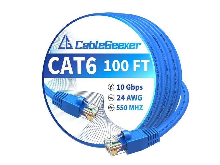 CableGeeker 25-ft Cat 6 Ethernet Cable Blue