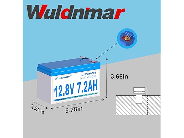 12V 7.2Ah LiFePO4 Battery, Lithium Battery