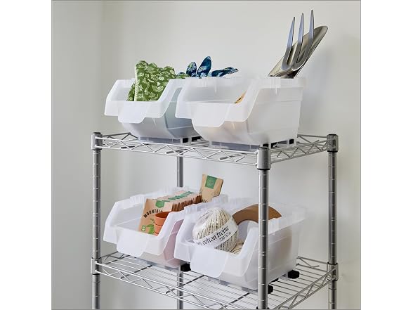 Clearly Stacking Bin, 4 Pack