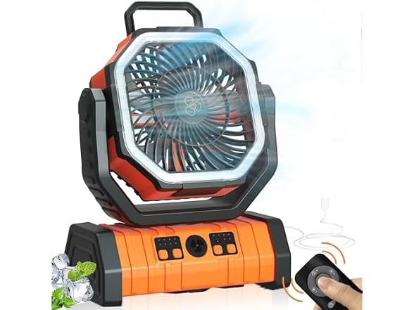 AVVCRMYIUY GAR-44 Table Fan with Light 20000mAh