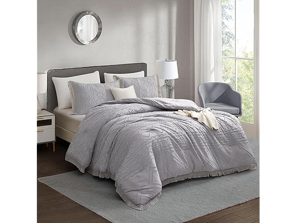 Arianaut Boho Queen Comforter Set Grey