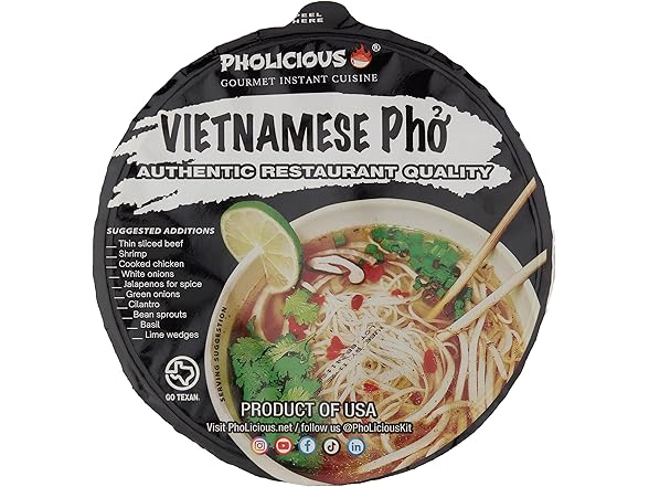 Pholicious Instant Beef Pho/Authentic Vietnam 3.6 oz.