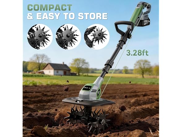 Endutools Cordless Tiller Cultivator