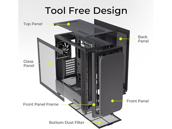 TRYX FLOVA Black Mid-Tower ATX PC Case